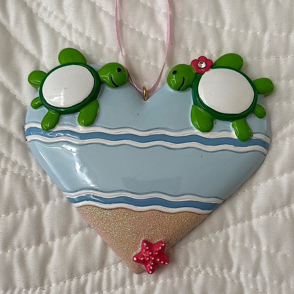 Santa’s Pen Christmas Valentine Ornament Sea Turtles Beach Starfish Heart Love